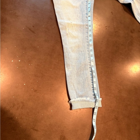 Abercrombie & Fitch Light Blue Distressed Ankle Jeans - Picture 6 of 8
